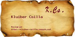 Kluiber Csilla névjegykártya